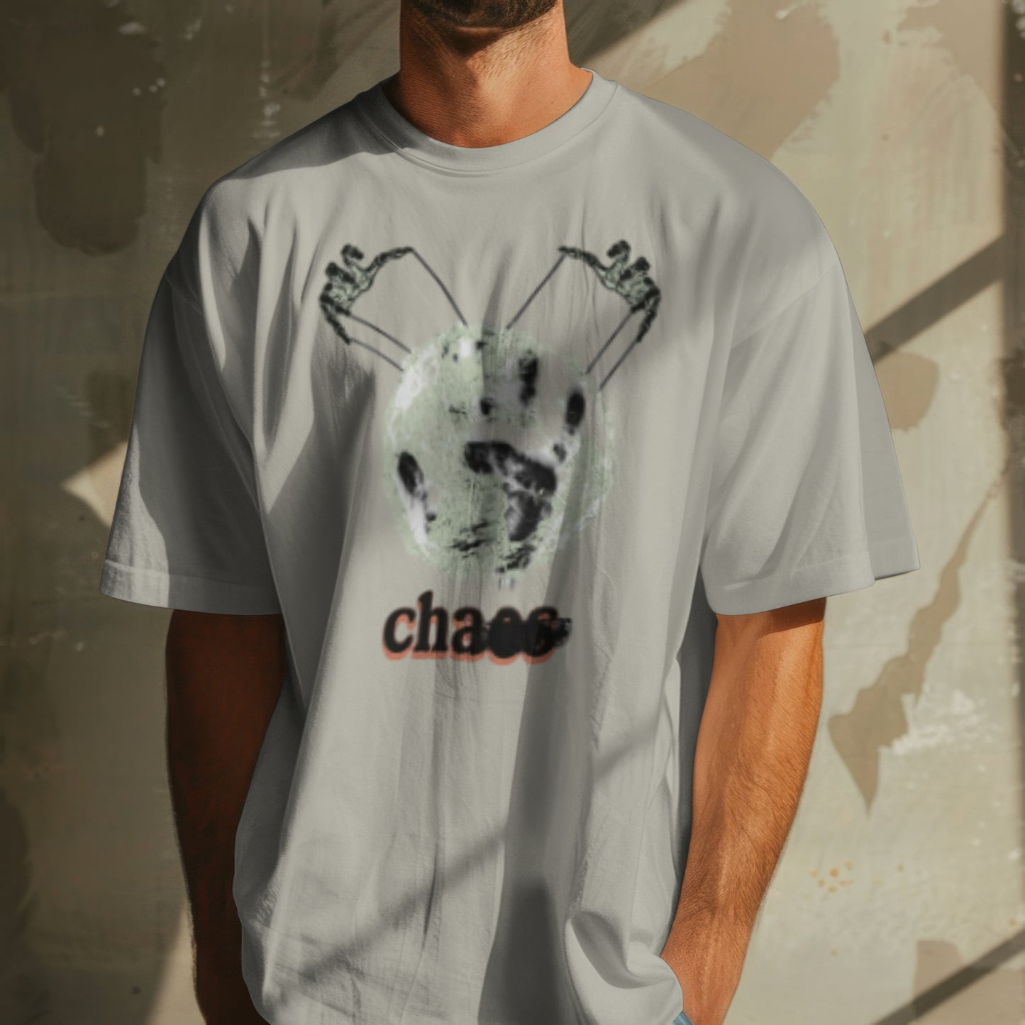 chaos graphic tee. crewneck tee.